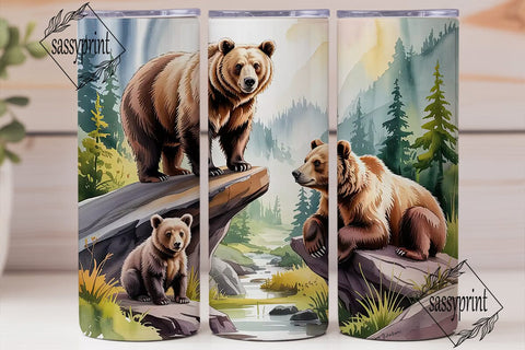 Bear Family Tumbler Design Sublimation sassyprint 
