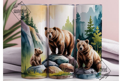 Bear Family Tumbler Design Sublimation sassyprint 