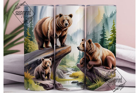 Bear Family Tumbler Design Sublimation sassyprint 