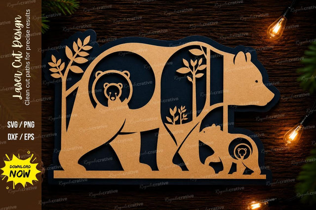 Bear Forest Laser Cut SVG Design SVG Regulrcrative 