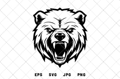 Bear Head Mascot Graphics - JPG, SVG, PNG, EPS - Digital Download with Commercial License for Cricut, Silhouette, Scan N Cut Crafting SVG Loveleen Kaur 