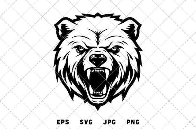 Bear Head Mascot Graphics - JPG, SVG, PNG, EPS - Digital Download with Commercial License for Cricut, Silhouette, Scan N Cut Crafting SVG Loveleen Kaur 