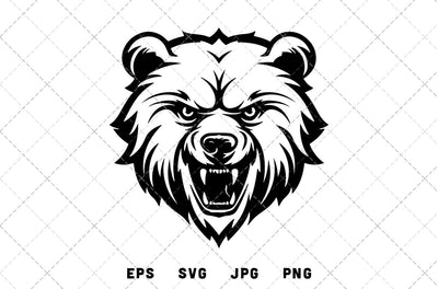 Bear Head Mascot Graphics - JPG, SVG, PNG, EPS - Digital Download with Commercial License for Cricut, Silhouette, Scan N Cut Crafting SVG Loveleen Kaur 