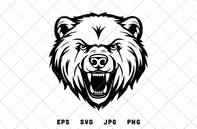 Bear Head Mascot Graphics - JPG, SVG, PNG, EPS - Digital Download with Commercial License for Cricut, Silhouette, Scan N Cut Crafting SVG Loveleen Kaur 