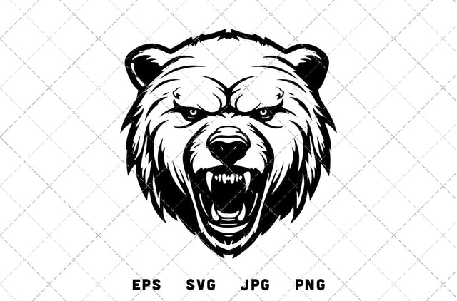 Bear Head Mascot Graphics - JPG, SVG, PNG, EPS - Digital Download with Commercial License for Cricut, Silhouette, Scan N Cut Crafting SVG Loveleen Kaur 