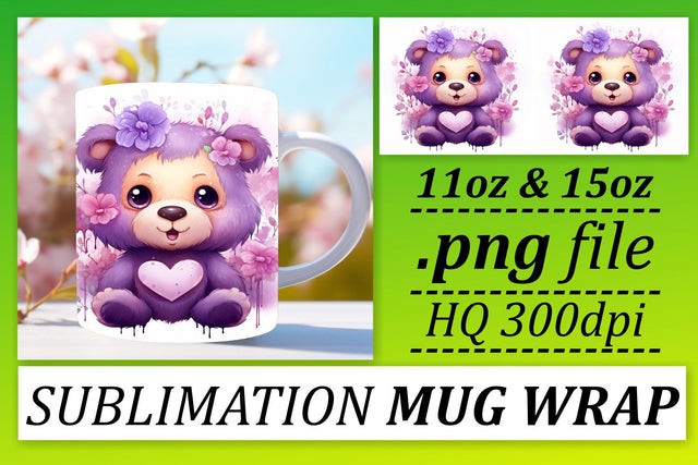 Bear Hug Bliss: Valentines Mug - 11oz & 15oz Sublimation afrosvg 