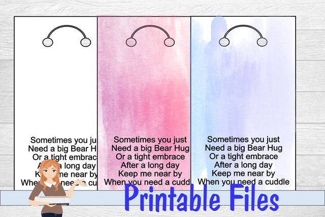 Bear Hug Keychain Cards Digital Pattern Family Creations 