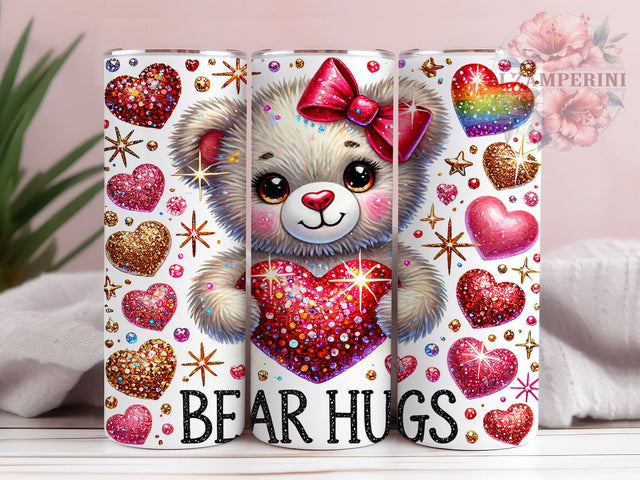 Bear Hugs Valentine's Day Tumbler Wrap, Valentine's Day Wrap, Bear Hugs Tumbler, 20oz Sublimation Tumbler, Love Gift, Romantic Drinkware, Bear Lover Gift Sublimation Li Zamperini 