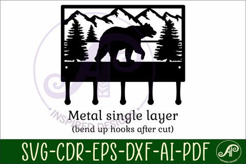 Bear Key holder designs for wood and metal cutting SVG APInspireddesigns 