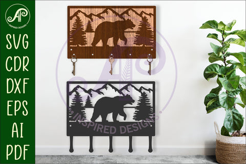 Bear Key holder designs for wood and metal cutting SVG APInspireddesigns 