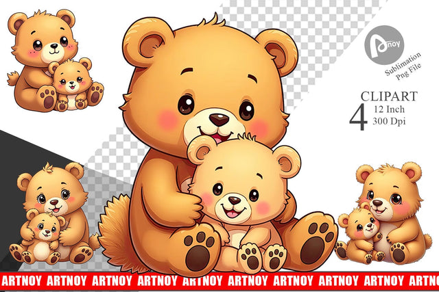 Bear Mother's Day Clipart Sublimation artnoy 