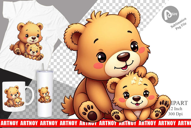 Bear Mother's Day Clipart Sublimation artnoy 