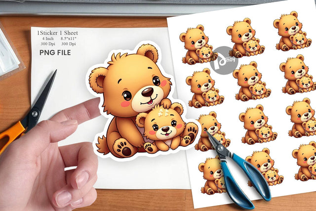 Bear Mother's Day Sticker Sublimation artnoy 