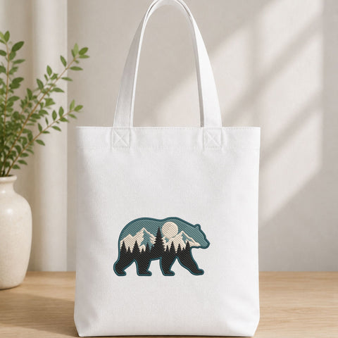 Bear Mountain Forest Machine Embroidery Design – Outdoor Wildlife Embroidery File Embroidery/Applique DESIGNS PatternFeed8 