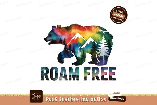 Bear Mountain Landscape Watercolor Design Sublimation Sublimation Designangry 