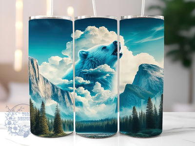 Bear Mountains 20oz Skinny Tumbler, Bear Tumbler Png, Straight & Tapered Tumbler Wrap, Instant Digital Download Sublimation ToriDesigns 