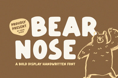 Bear Nose - Bold Display Handwritten Font Font Timur type 
