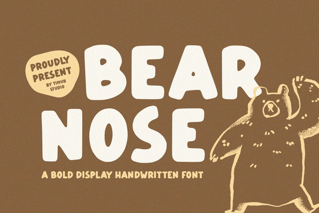 Bear Nose - Bold Display Handwritten Font Font Timur type 