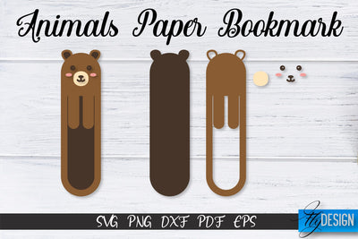 Bear Paper Bookmark SVG | Bookmark SVG Design | Book Lover SVG Fly Design 