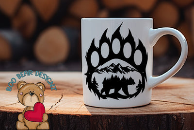 Bear Paw Mountain View Svg SVG Boo Bear Designz 