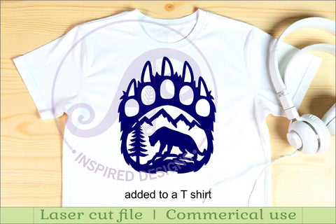 Bear paw print with Cougar wall sign SVG APInspireddesigns 