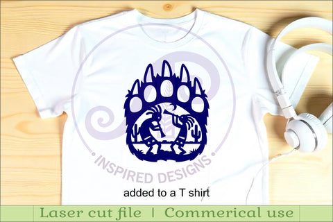 Bear paw print with Kokopelli wall sign SVG APInspireddesigns 