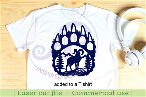 Bear paw print with Long horn sheep wall sign SVG APInspireddesigns 