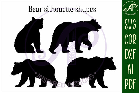 Bear Silhouette laser cut wall art SVG APInspireddesigns 