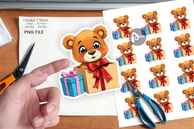 Bear Sticker Gift Sublimation artnoy 
