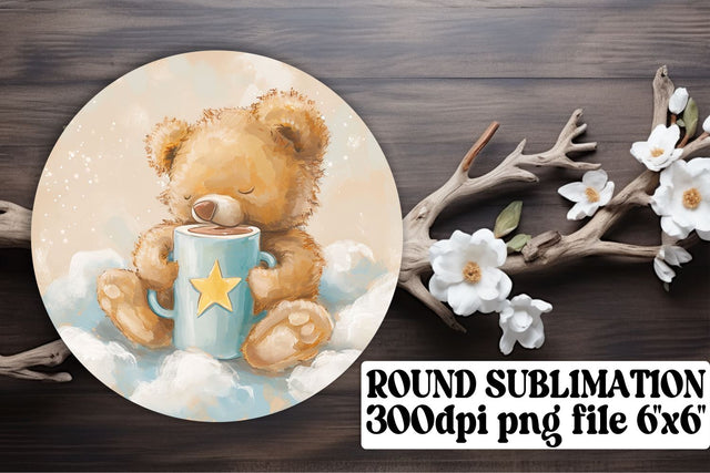 Bear-Themed Car Coaster Art Sublimation afrosvg 