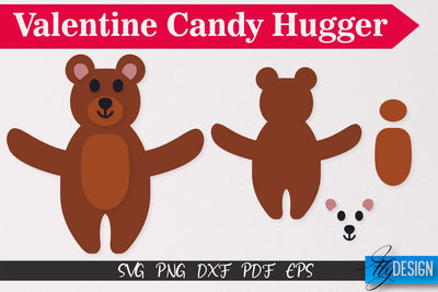 Bear Valentine Candy Hugger SVG | Candy Hugger SVG | Animals SVG SVG Fly Design 