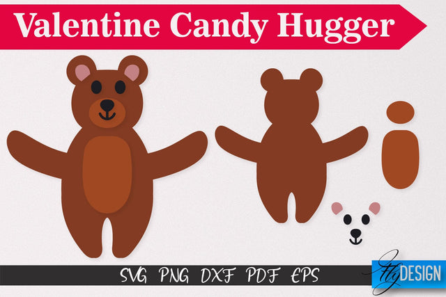 Bear Valentine Candy Hugger SVG | Candy Hugger SVG | Animals SVG SVG Fly Design 