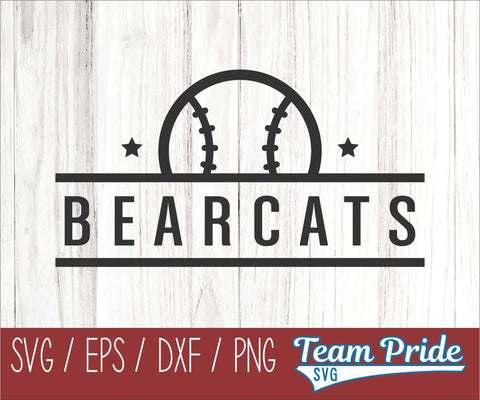 Bearcats Baseball SVG Digital Download Printable - SVG, EPS, DXF, PNG SVG Team Pride SVG 