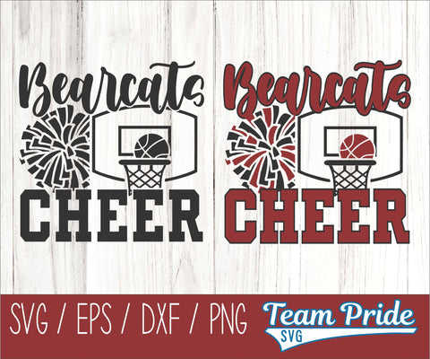 Bearcats Basketball Cheer SVG Digital Download Printable - SVG, EPS, DXF, PNG SVG Team Pride SVG 