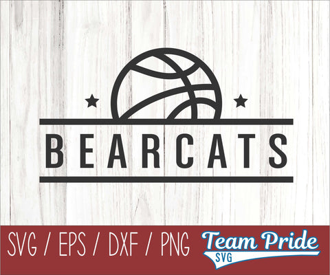 Bearcats Basketball SVG Digital Download Printable - SVG, EPS, DXF, PNG SVG Team Pride SVG 