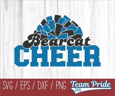 Bearcats Cheer Pom Pom SVG Digital Download Printable - SVG, EPS, DXF, PNG SVG Team Pride SVG 
