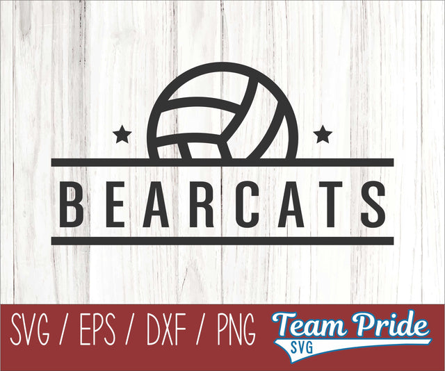 Bearcats Volleyball SVG Digital Download Printable - SVG, EPS, DXF, PNG SVG Team Pride SVG 