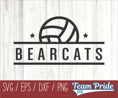 Bearcats Volleyball SVG Digital Download Printable - SVG, EPS, DXF, PNG SVG Team Pride SVG 