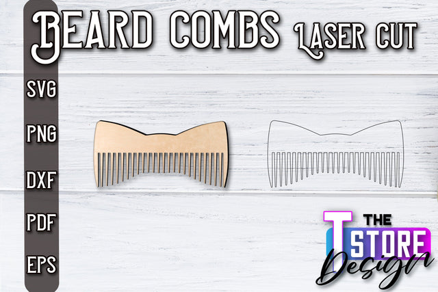 Beard Combs Design | Beard Accessories Laser Cut | Gift for Men | CNC Files SVG The T Store Design 