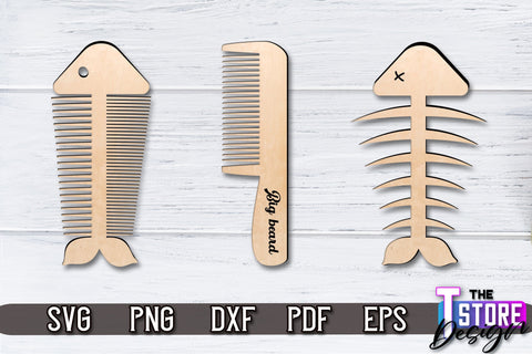 Beard Combs Design | Beard Accessories Laser Cut | Gift for Men | CNC Files SVG The T Store Design 