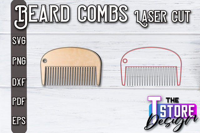 Beard Combs Design | Beard Accessories Laser Cut | Gift for Men | CNC Files SVG The T Store Design 