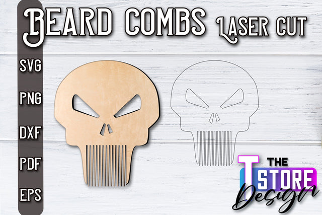 Beard Combs Design | Beard Accessories Laser Cut | Gift for Men | CNC Files SVG The T Store Design 