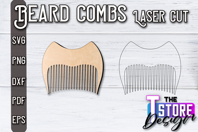 Beard Combs Design | Beard Accessories Laser Cut | Gift for Men | CNC Files SVG The T Store Design 