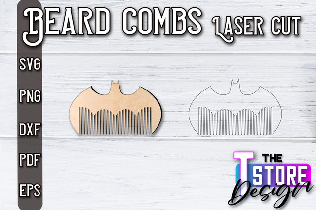 Beard Combs Design | Beard Accessories Laser Cut | Gift for Men | CNC Files SVG The T Store Design 