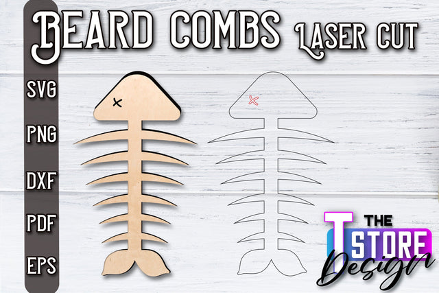 Beard Combs Design | Beard Accessories Laser Cut | Gift for Men | CNC Files SVG The T Store Design 