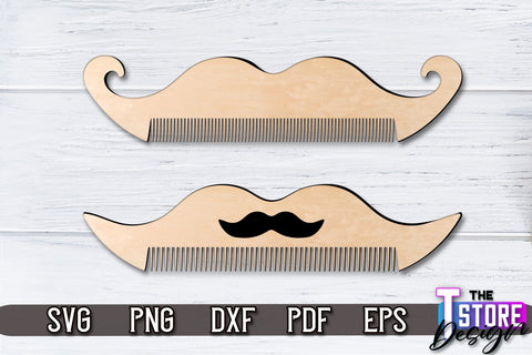 Beard Combs Design | Beard Accessories Laser Cut | Gift for Men | CNC Files SVG The T Store Design 