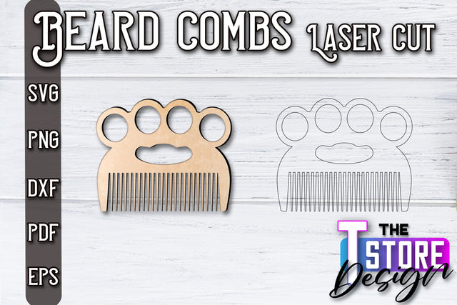 Beard Combs Design | Beard Accessories Laser Cut | Gift for Men | CNC Files SVG The T Store Design 