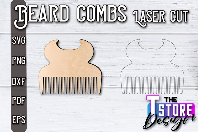 Beard Combs Design | Beard Accessories Laser Cut | Gift for Men | CNC Files SVG The T Store Design 