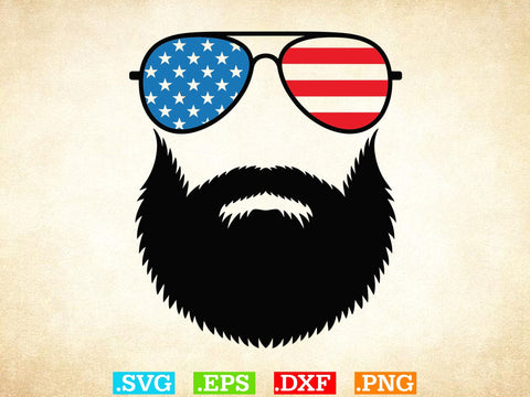 Beard Man Svg, Beard Clipart, Beard Hat Svg, 4th of July Svg SVG Creativeart88 