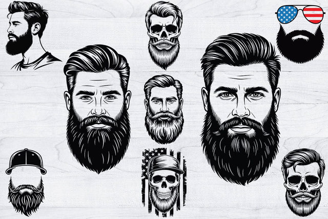Beard Man Svg, Beard Clipart, Beard Hat Svg, 4th of July Svg SVG Creativeart88 
